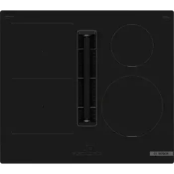 Placa de inducción Bosch Serie 4 PVS611B16E negra de empotrar 59,2 cm con zonas de inducción 4 zona(s) y campana extractora integrada