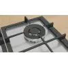 Placa de gas de empotrar Bosch PCH6A5I90 — 60 cm, acero inoxidable, 4 zonas de gas + 1 wok, Flame Select, soportes de hierro fundido