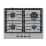 Placa de gas de empotrar Bosch PCH6A5I90 — 60 cm, acero inoxidable, 4 zonas de gas + 1 wok, Flame Select, soportes de hierro fundido