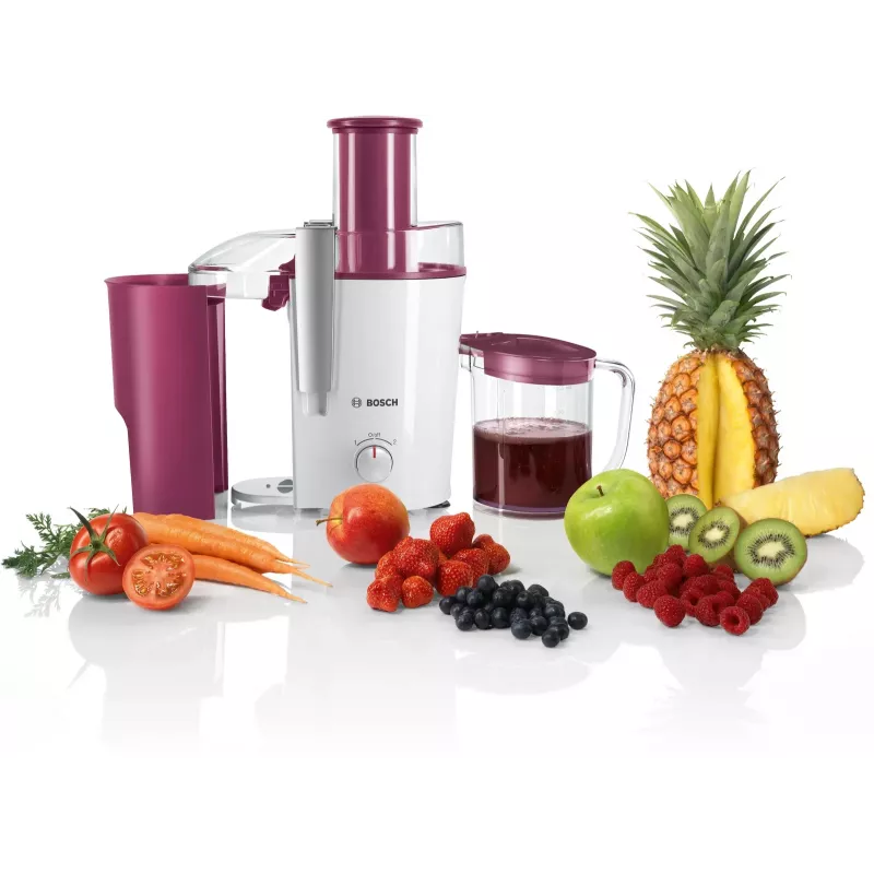 Exprimidor centrífugo Bosch MES25C0 700 W rojo cereza (fruta), transparente, blanco