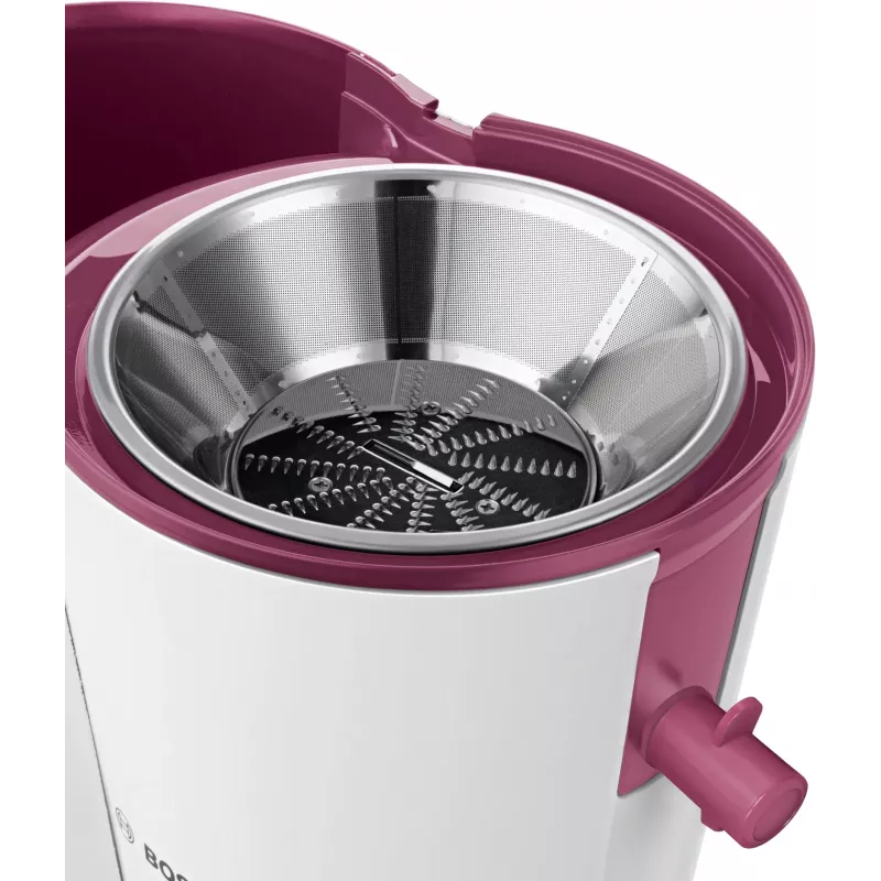 Exprimidor centrífugo Bosch MES25C0 700 W rojo cereza (fruta), transparente, blanco