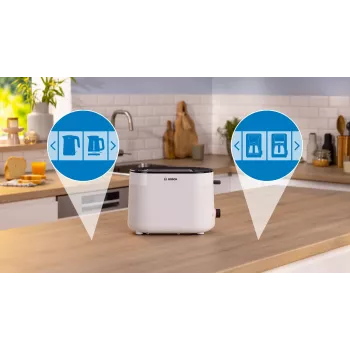 Tostadora Bosch TAT2M121 6 2 rebanadas 950 W blanca
