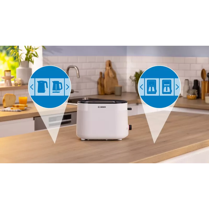 Tostadora Bosch TAT2M121 6 2 rebanadas 950 W blanca