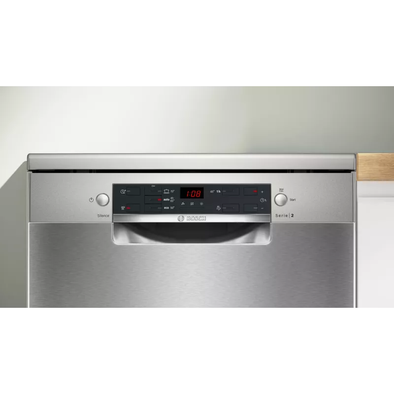 Lavavajillas Bosch Serie 2 SMS25GI09F — de libre instalación, 12 cubiertos, 60 cm, 46 dB, secado por intercambiador de calor