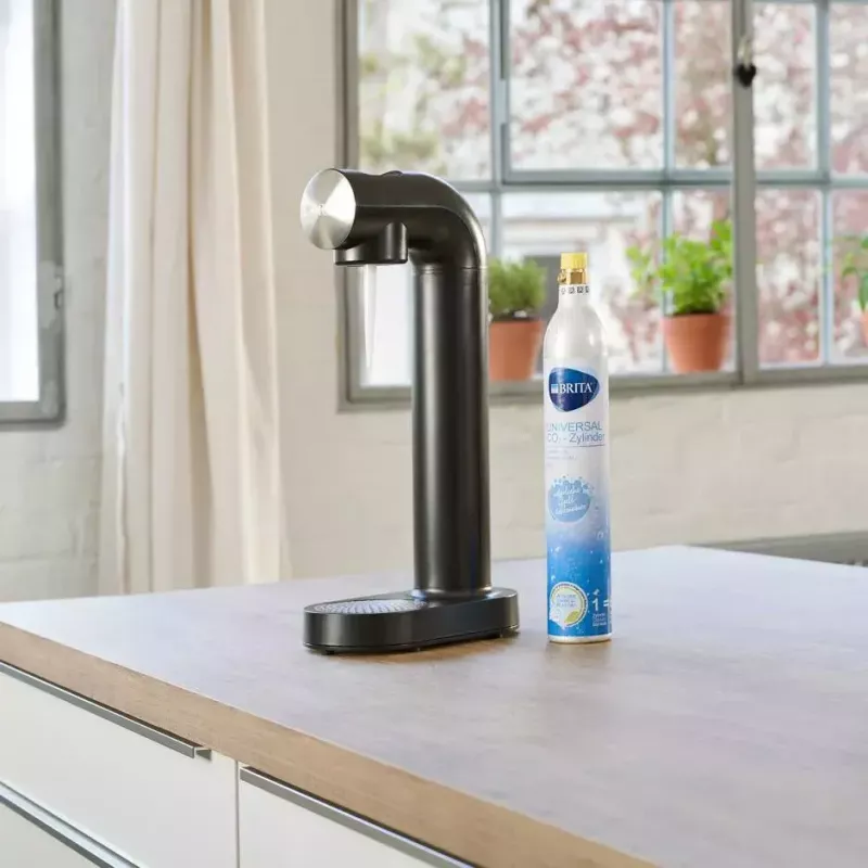 Gasificador BRITA sodaONE negro silver — gasificador, 60 L de rendimiento, sin BPA, 450×129×240 mm