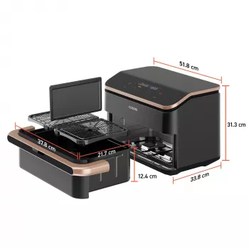 Freidora de aire Cosori Dual Blaze Twinfry Chef Edition doble 10 L de pie 2800 W gris oscuro, oro rosa