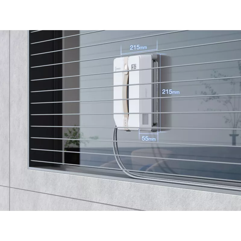 Robot limpiacristales Ecovacs Winbot Mini — batería de 3000 mAh, potencia de succión 7500 Pa, depósito de agua 0,06 L, motor sin escobillas, compatible con app