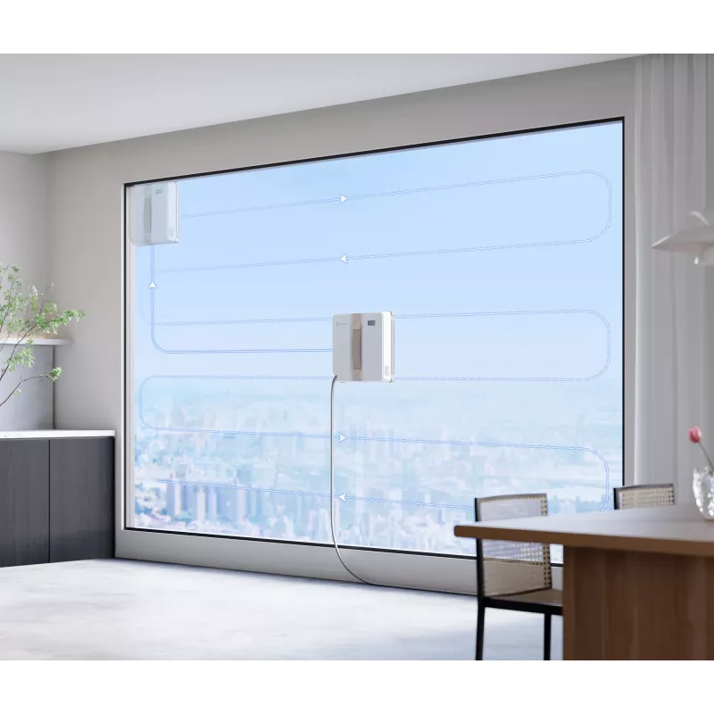 Robot limpiacristales Ecovacs Winbot Mini — batería de 3000 mAh, potencia de succión 7500 Pa, depósito de agua 0,06 L, motor sin escobillas, compatible con app