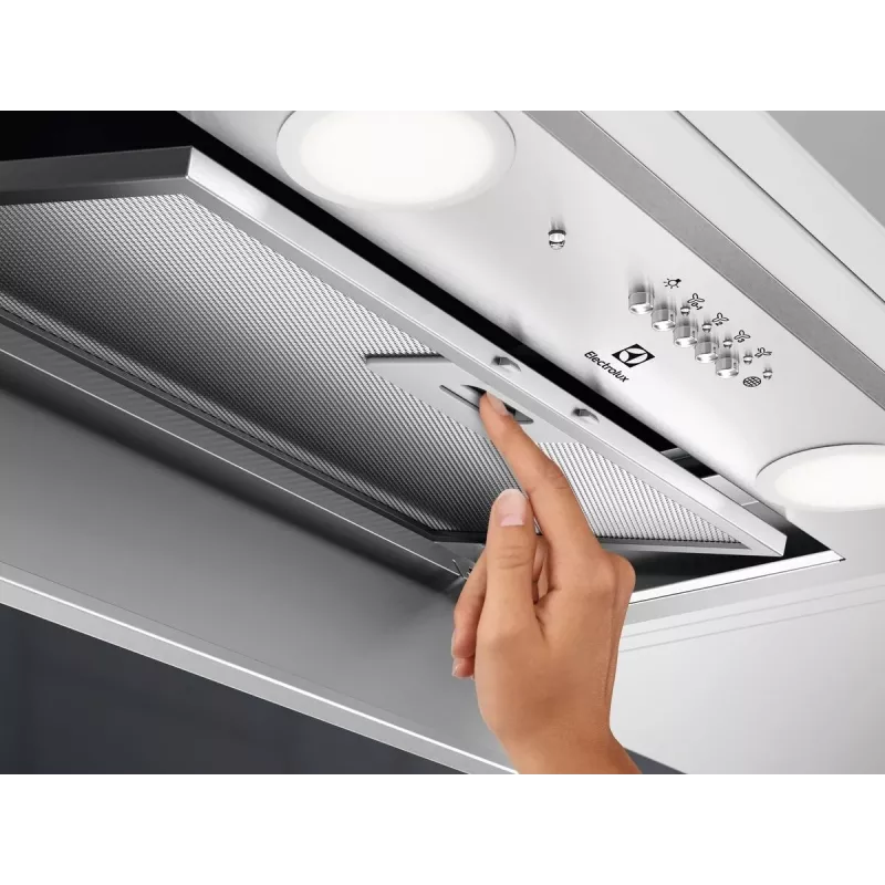 Electrolux LFG516X campana extractora integrable, 54 cm, 600 m³/h (modo intensivo), 3 velocidades, LED, mando a distancia, acero inoxidable