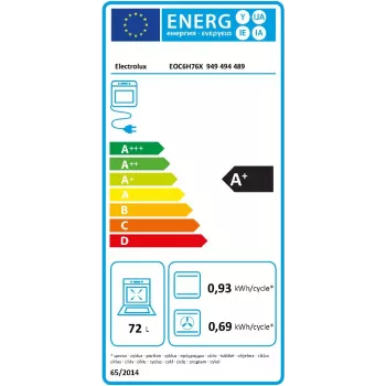 Horno eléctrico integrable Electrolux EOC6H76X — 72 L, aire caliente, grill, vapor, temporizador digital