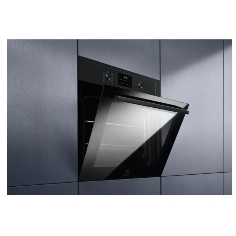 Horno eléctrico integrable Electrolux EOD4P57H — 72 L, autolimpieza pirolítica, vapor y aire caliente, grill 2300W, negro