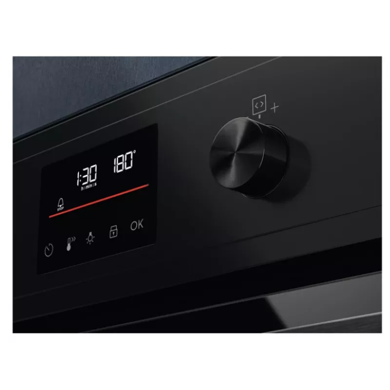 Horno eléctrico integrable Electrolux EOD4P57H — 72 L, autolimpieza pirolítica, vapor y aire caliente, grill 2300W, negro