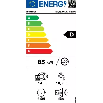 Lavavajillas integrable Electrolux EEG48300L — 14 cubiertos, 42 dB, 60 cm