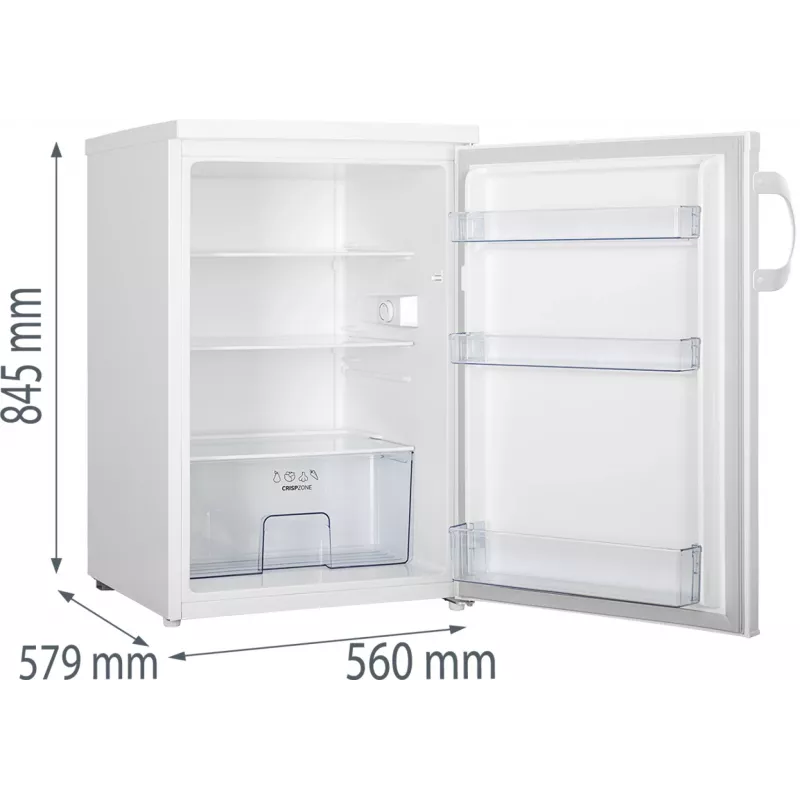 Frigorífico independiente Gorenje R492PW — 133 L, blanco, puerta reversible, iluminación LED, mandos giratorios