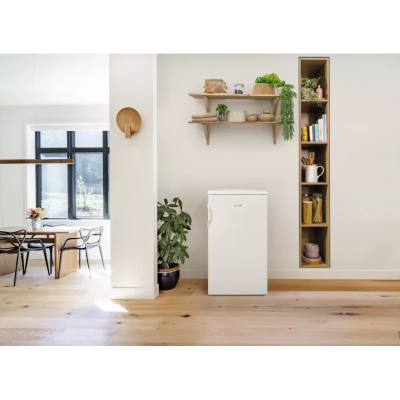 Frigorífico independiente Gorenje R492PW — 133 L, blanco, puerta reversible, iluminación LED, mandos giratorios