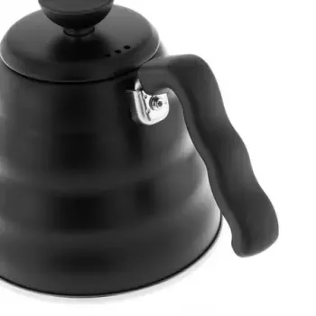 Hervidor eléctrico HARIO 1,2 L (práctico 800 ml), acero inoxidable, apto para inducción, negro