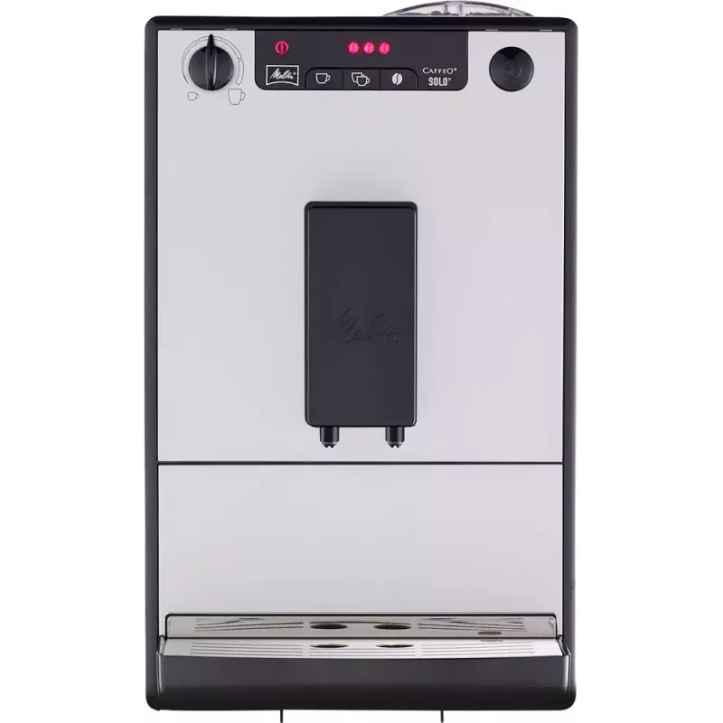 Cafetera exprés MELITTA SOLO E950-766, depósito de agua de 1,2 L, molinillo integrado, 1400 W, plateada