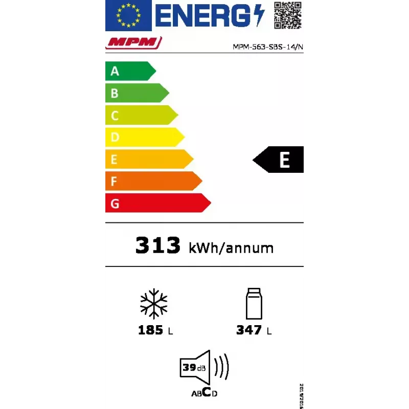 MPM MPM-563-SBS-14/N frigorífico Side-by-Side, Total No Frost, acero inoxidable