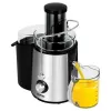 Exprimidor centrífugo MPM MSO-18-M, motor de 1000 W, jarra de zumo 1 L, control de 2 velocidades, acero inoxidable, negro/plateado