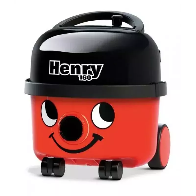 Aspirador de arrastre NUMATIC Henry Compact HVR160 — bolsa de polvo 6 L, 620 W, limpieza en seco, tubo de acero inoxidable, cable de 10 m