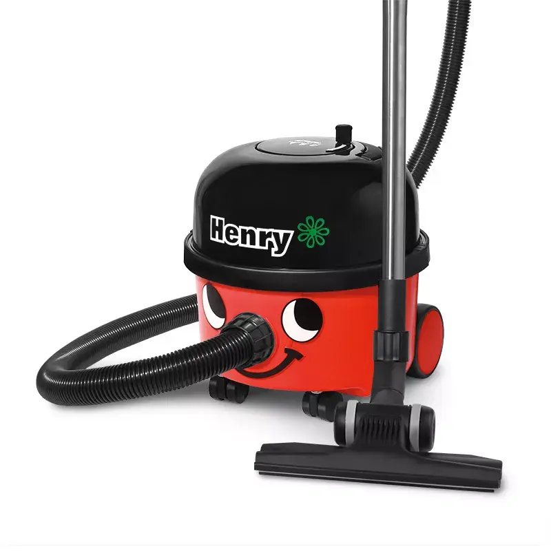 Aspirador de suelo NUMATIC HENRY HVR200-11 — bolsa de polvo 9 L, 620 W, HEPA 11, cable de 10 m, rojo