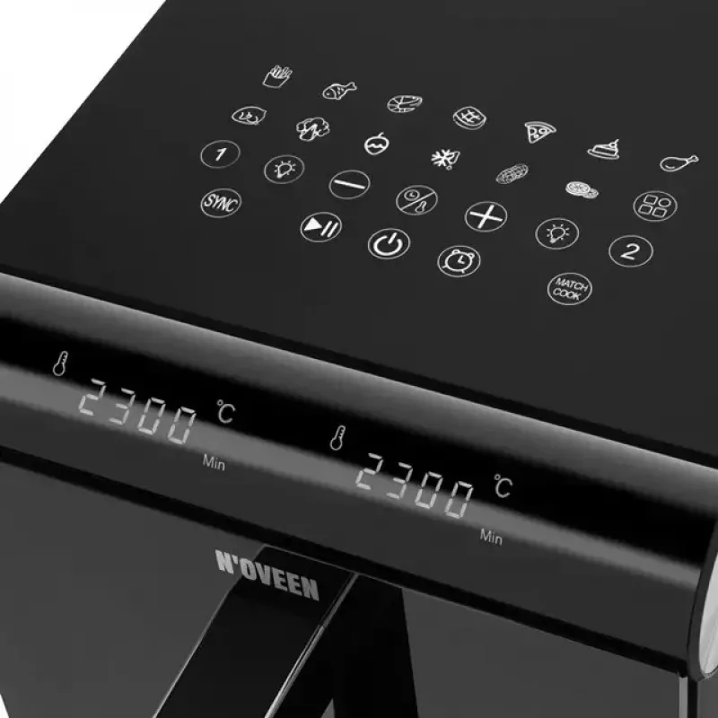 Freidora de aire eléctrica NOVEEN AF5050, capacidad 11 L, 1700 W, 13 programas, 50–200°C, control táctil digital