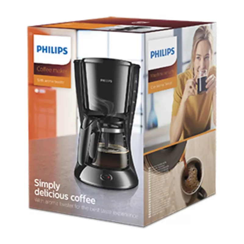 Philips Daily Collection HD7461/20 cafetera de goteo, jarra de cristal, 1000 W, negra
