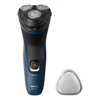 Afeitadora eléctrica para hombre Philips S1151/00 rotación 3 cabezales, batería NiMH, húmedo y seco, 40 min de autonomía, negro/azul