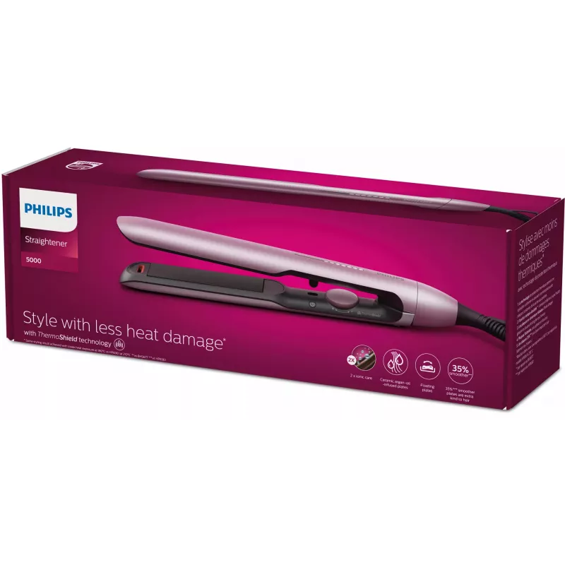 Philips serie 5000 BHS530/00 plancha de pelo, rosa claro