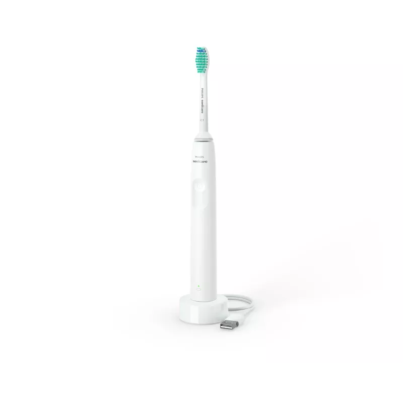 Cepillo dental sónico Philips 2100-Serie HX3651/13 — cepillo dental sónico recargable para adultos, temporizador de 2 minutos, blanco, 1 cabezal de cepillo