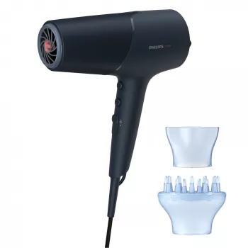 Secador de pelo Philips BHD512/00 2300 W, 6 niveles de calor/velocidad, iónico, difusor y concentrador, azul marino