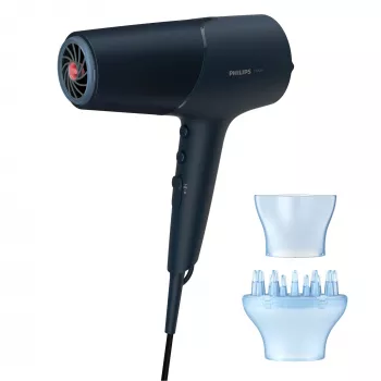 Secador de pelo Philips BHD512/00 2300 W, 6 niveles de calor/velocidad, iónico, difusor y concentrador, azul marino