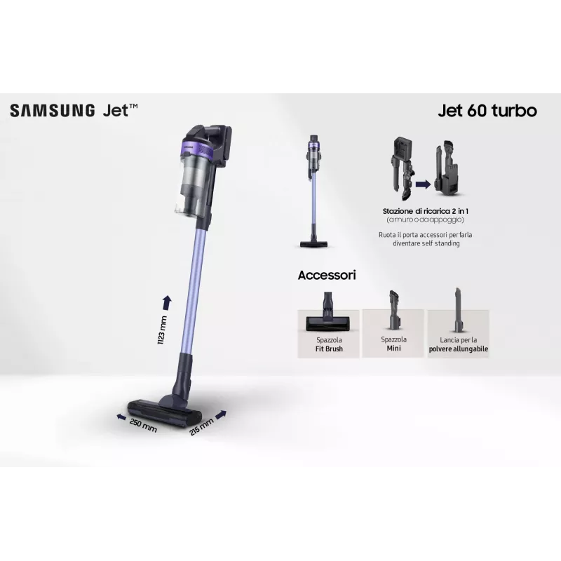Aspirador escoba Samsung VS15A6031R4 batería en seco sin bolsa 0,8 L negro