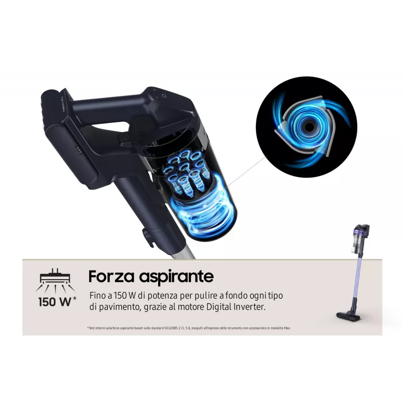 Aspirador escoba Samsung VS15A6031R4 batería en seco sin bolsa 0,8 L negro