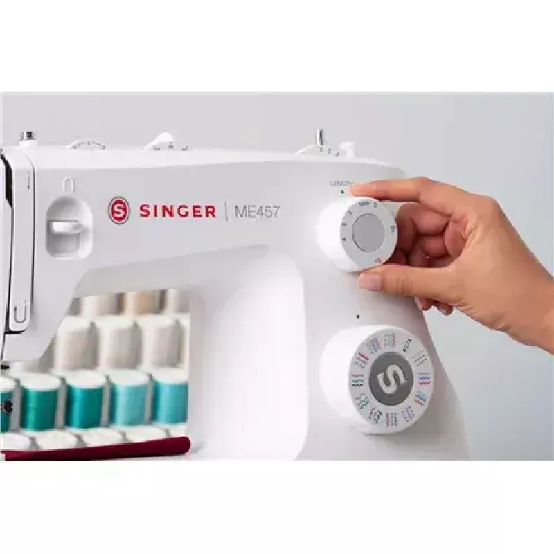Máquina de coser SINGER ME457 — máquina de coser doméstica, 100 puntadas, enhebrador automático