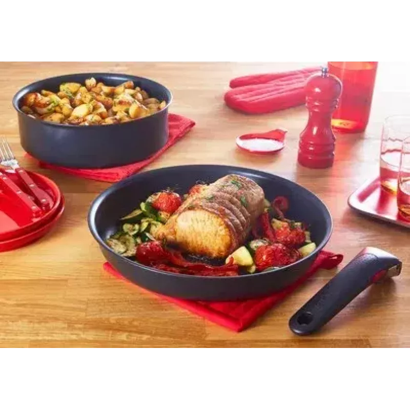 Set de sartenes Tefal Ingenio Unlimited L7639002, 13 piezas, aluminio, antiadherente, Thermo-Spot, aptas para horno, negro