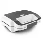 Sandwichera Tefal SW7011 — 850 W, acero inoxidable y blanco, compacta 238×276×98 mm