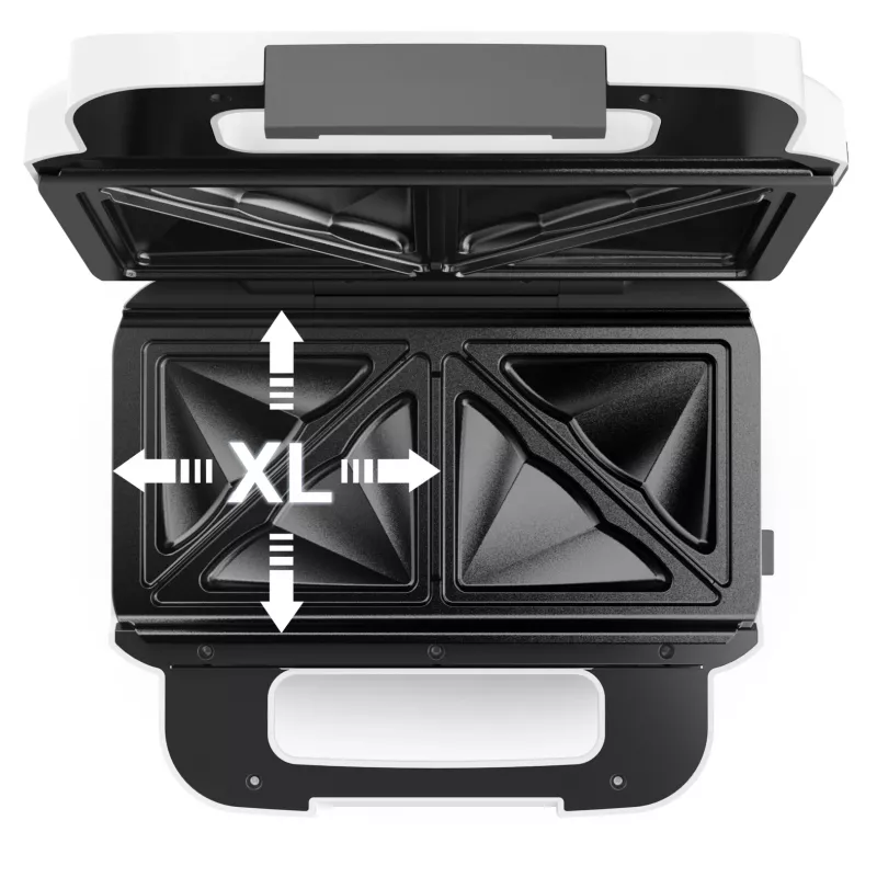 Tefal Snack XL SW701110 sandwichera, 850 W, blanca/acero inoxidable