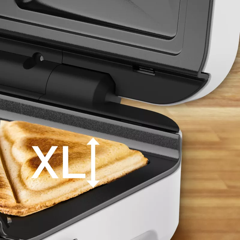 Tefal Snack XL SW701110 sandwichera, 850 W, blanca/acero inoxidable