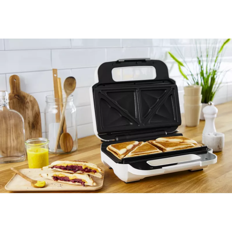 Tefal Snack XL SW701110 sandwichera, 850 W, blanca/acero inoxidable