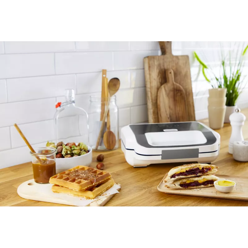Tefal Snack XL SW701110 sandwichera, 850 W, blanca/acero inoxidable