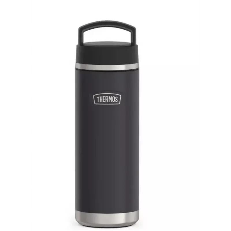 Vaso de viaje térmico THERMOS 130101, botella térmica con aislamiento al vacío 710 ml, acero inoxidable, negro