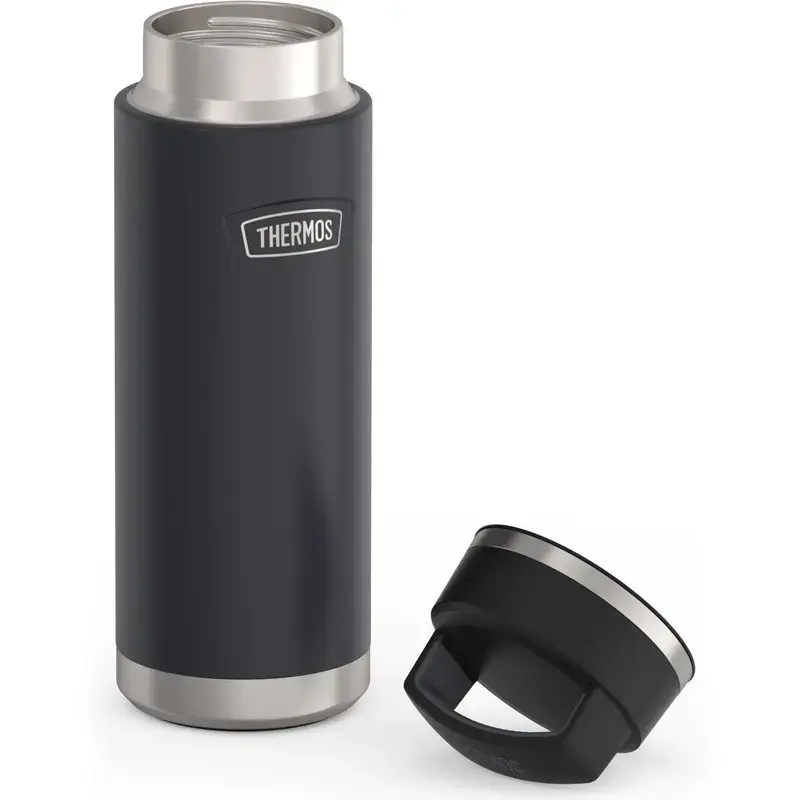 Vaso de viaje térmico THERMOS 130101, botella térmica con aislamiento al vacío 710 ml, acero inoxidable, negro