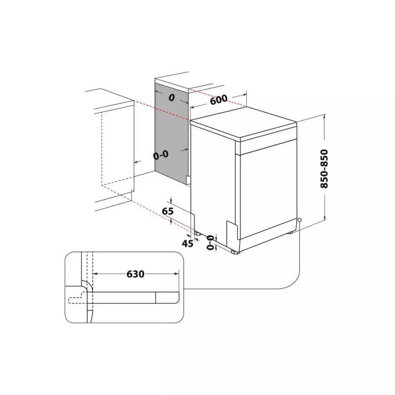 Lavavajillas independiente WHIRLPOOL W7F HS41 X — 15 cubiertos, 41 dB, Fullsize 60 cm