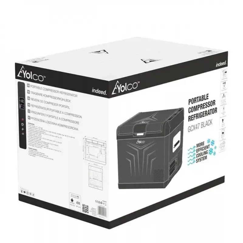 Nevera portátil con compresor Yolco GCX47 Negro — 47L de capacidad, eficiente