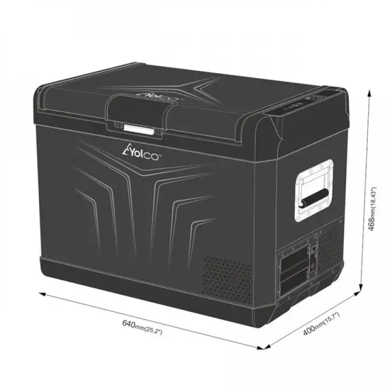 Nevera portátil con compresor Yolco GCX47 Negro — 47L de capacidad, eficiente