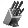 Set de bloque de cuchillos/cubiertos ZWILLING 35148-507-0 — set de 7 piezas con cuchillo de chef, cuchillo de pan, cuchillo de pelar, tijeras de cocina, bloque gris