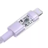 Cable de carga USB Baseus Gem P10373003511-01 — 2 m, 2,4 A, USB-A a Lightning, violeta