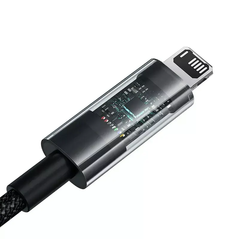 Cable de carga USB Baseus Gem P10373003111-00, 1 m, 2,4 A, revestimiento de nailon, Lightning, USB-A, Negro