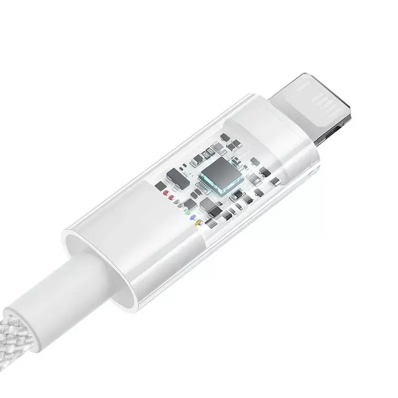 Cable de carga USB Baseus Gem P10373003211-00, 1 m, 2,4 A, Lightning/USB-A, Blanco, revestimiento de nailon